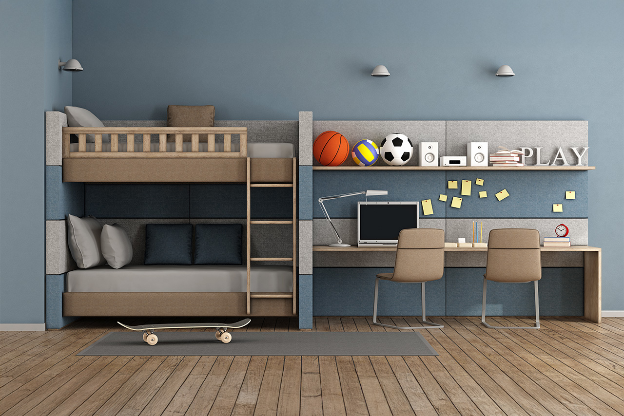 ไอเดียที่ 4 เตียง 2 ชั้นแบบ Build-in ช่วยประหยัดพื้นที่